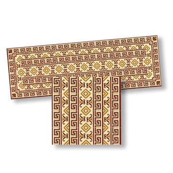 Dollhouse Miniature Mosaic Floor Tile Borders, 4pc